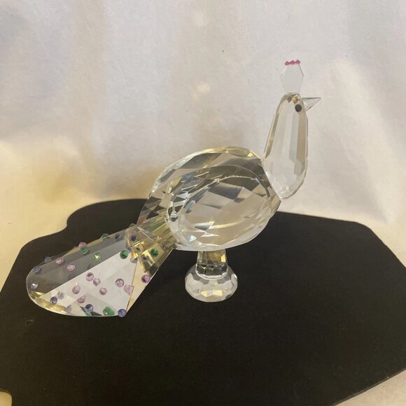 Sparkling Crystal Peacock Statue 4.5" Tall Unmarked Collectible with Box - Picture 5 of 13